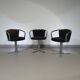 3 x mid-century tube frame chairs (swivel) corduroy upholstery