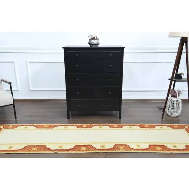 1970s Vintage Turkish Oushak Handmade Wool Cotton Beige Runner Rug 73x289