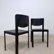 Pair of Matteo Grassi chairs in black leather – Italian design