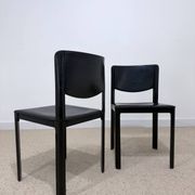 Paire de chaises Matteo Grassi en cuir noir – Design italien