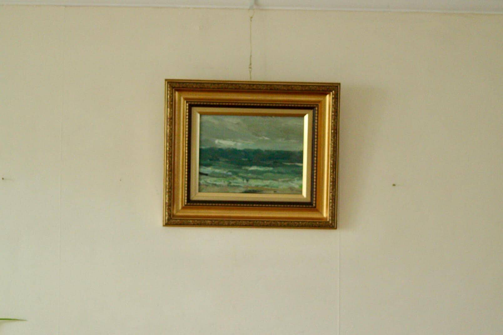 Original vintage oil on panel – ocean landscape