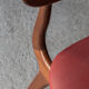 Set of 4 dining chairs in teak and burgundy by Louis van Teeffelen, The Netherlands, 1960’s