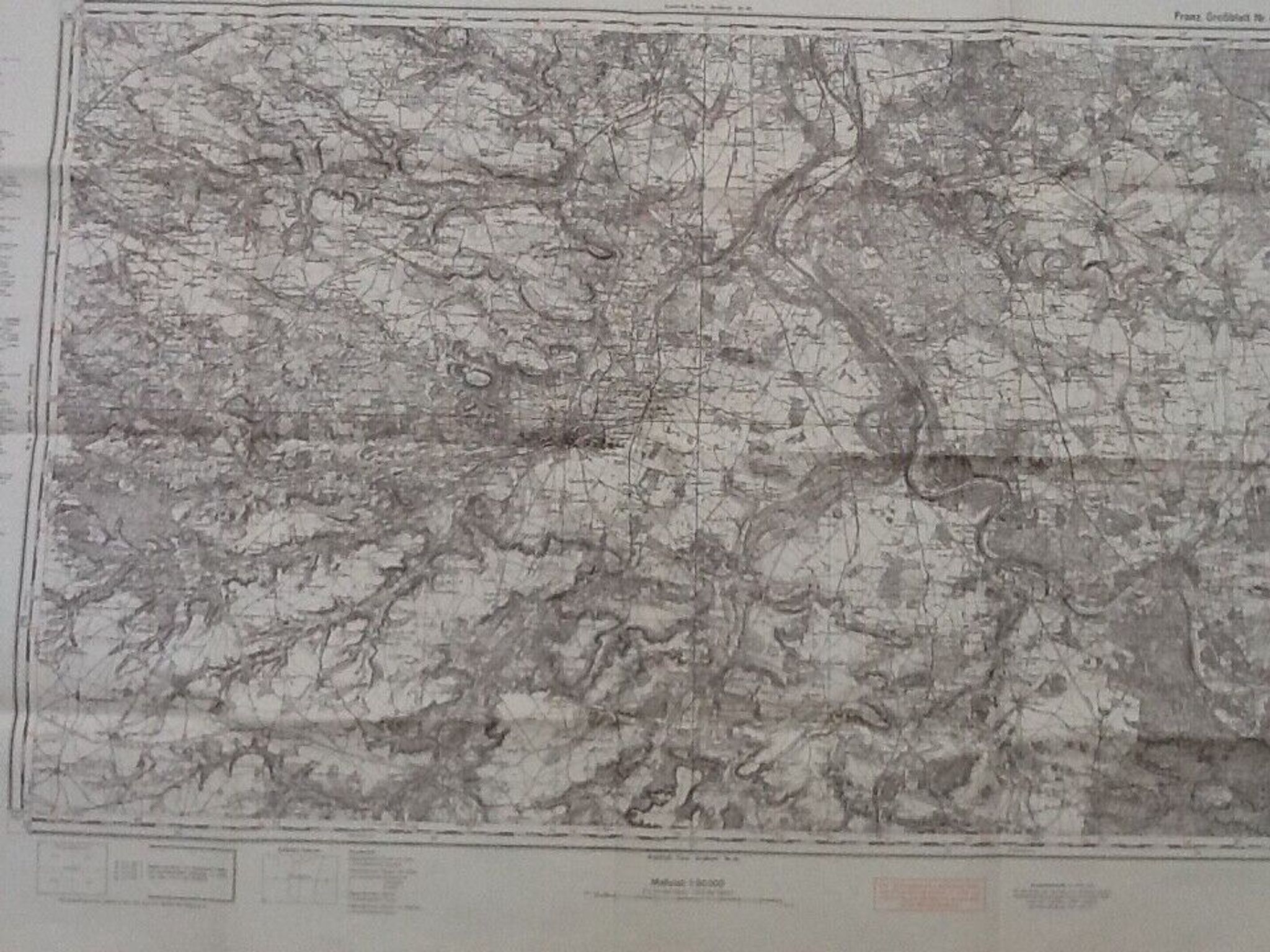 Carte géographique allemande rouge zone nord de guerre  melun seine-et-marne