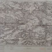 Carte géographique allemande rouge zone nord de guerre  melun seine-et-marne