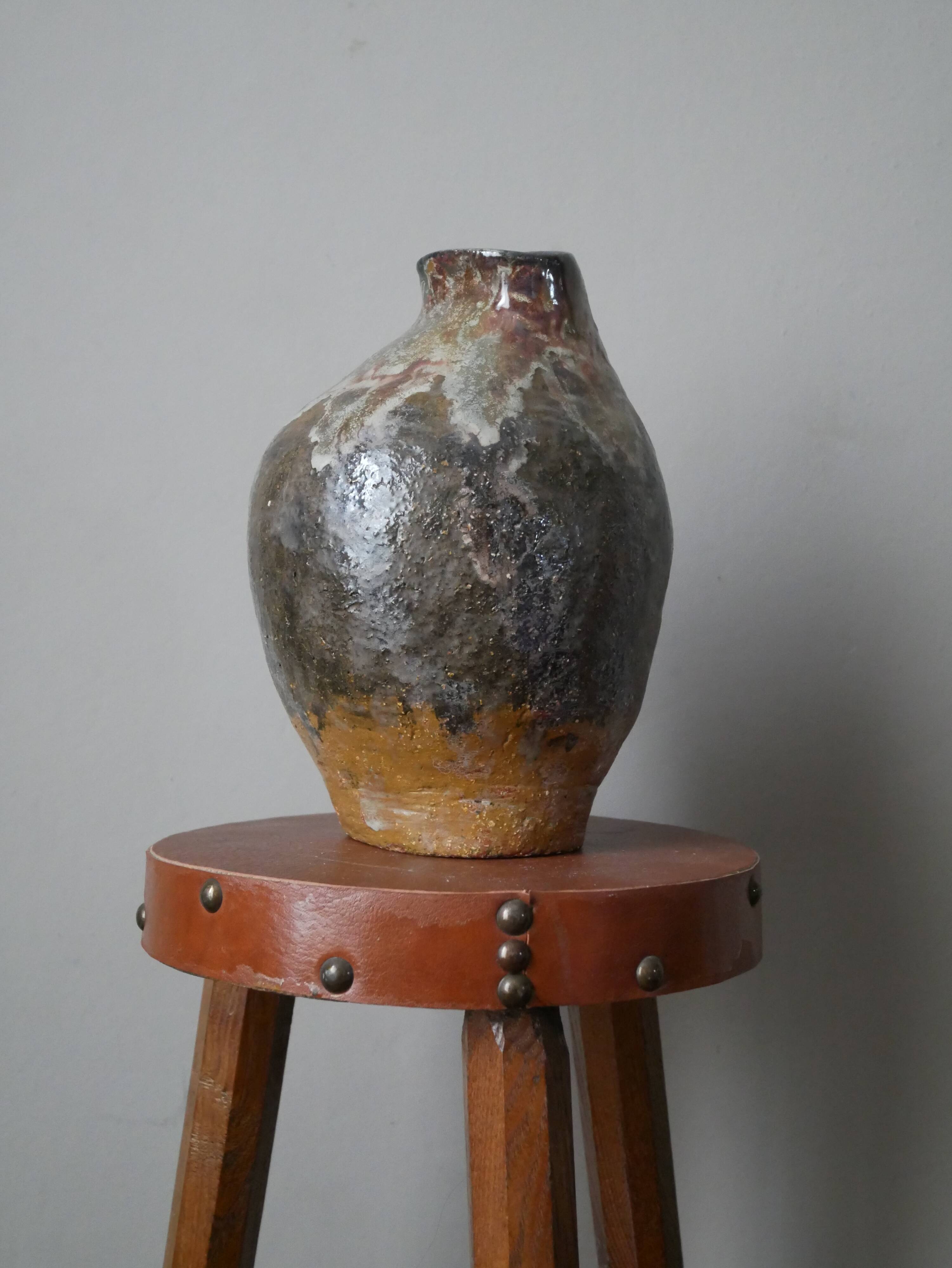 Handmade ceramic vase glazed decoration design wabi-sabi japandi pottery handmade japanese