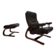 Westnofa Panter Leather Lounge Chair with Ottoman by Arnt Lande, 1970s