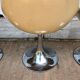 Set of 4 chairs tulip armchairs in beige skaï 1970