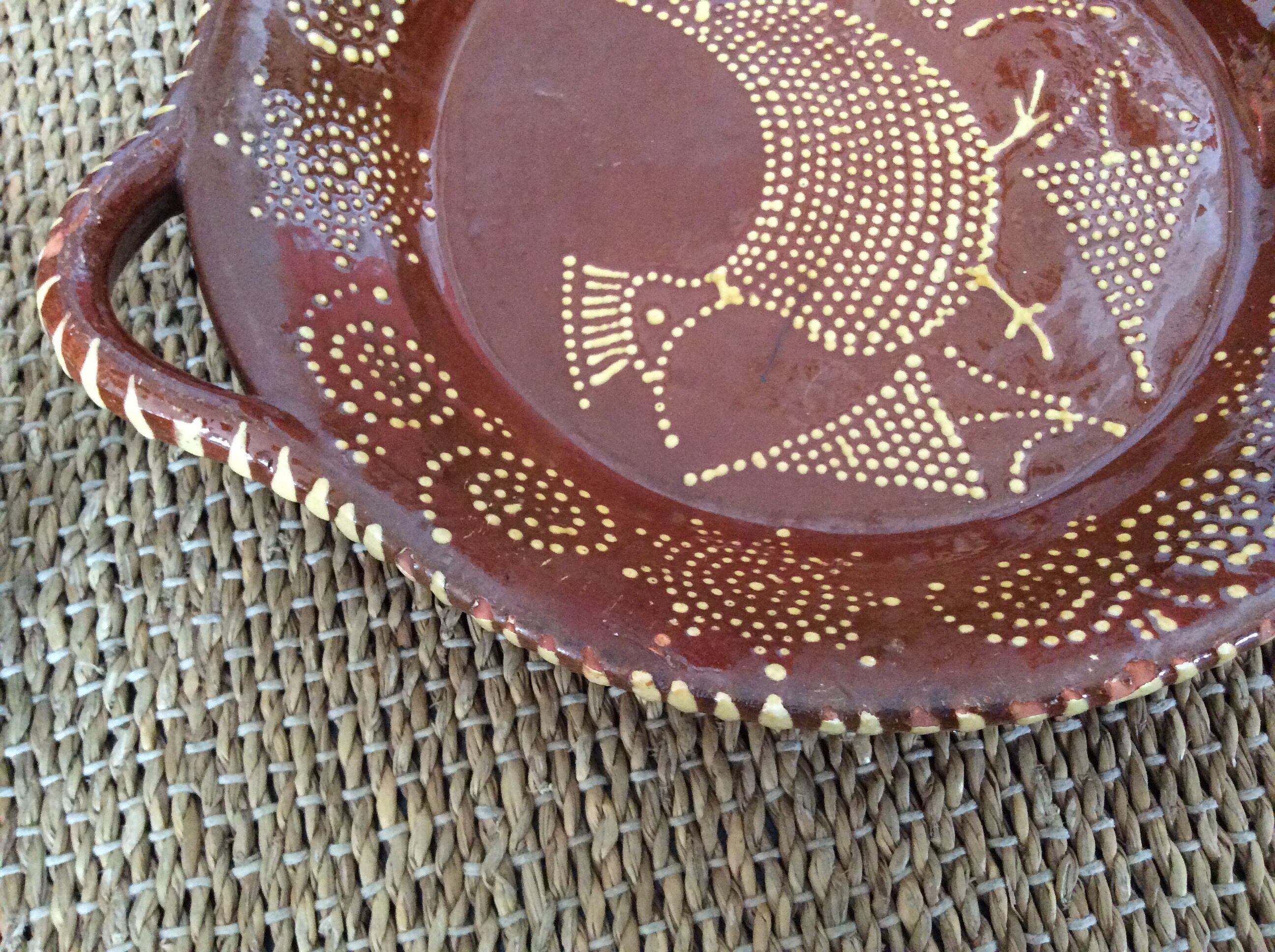 5 flat plates in glazed terracotta