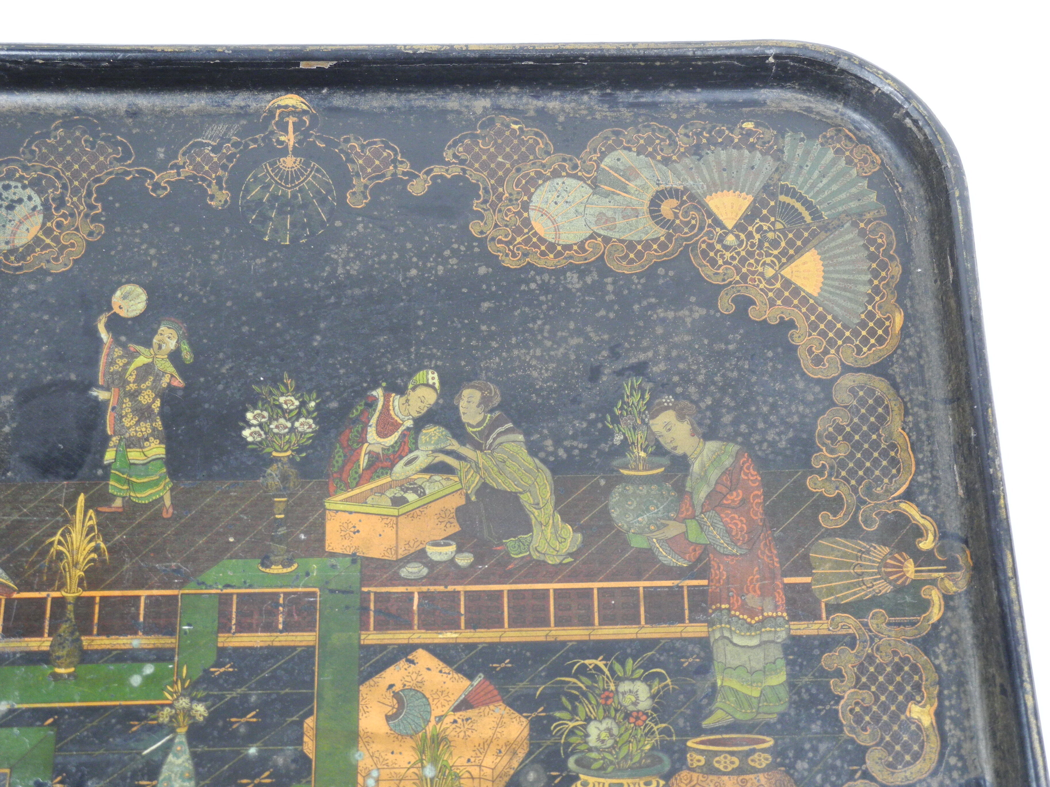 Napoleon III boiled cardboard tray old boiled cardboard tray