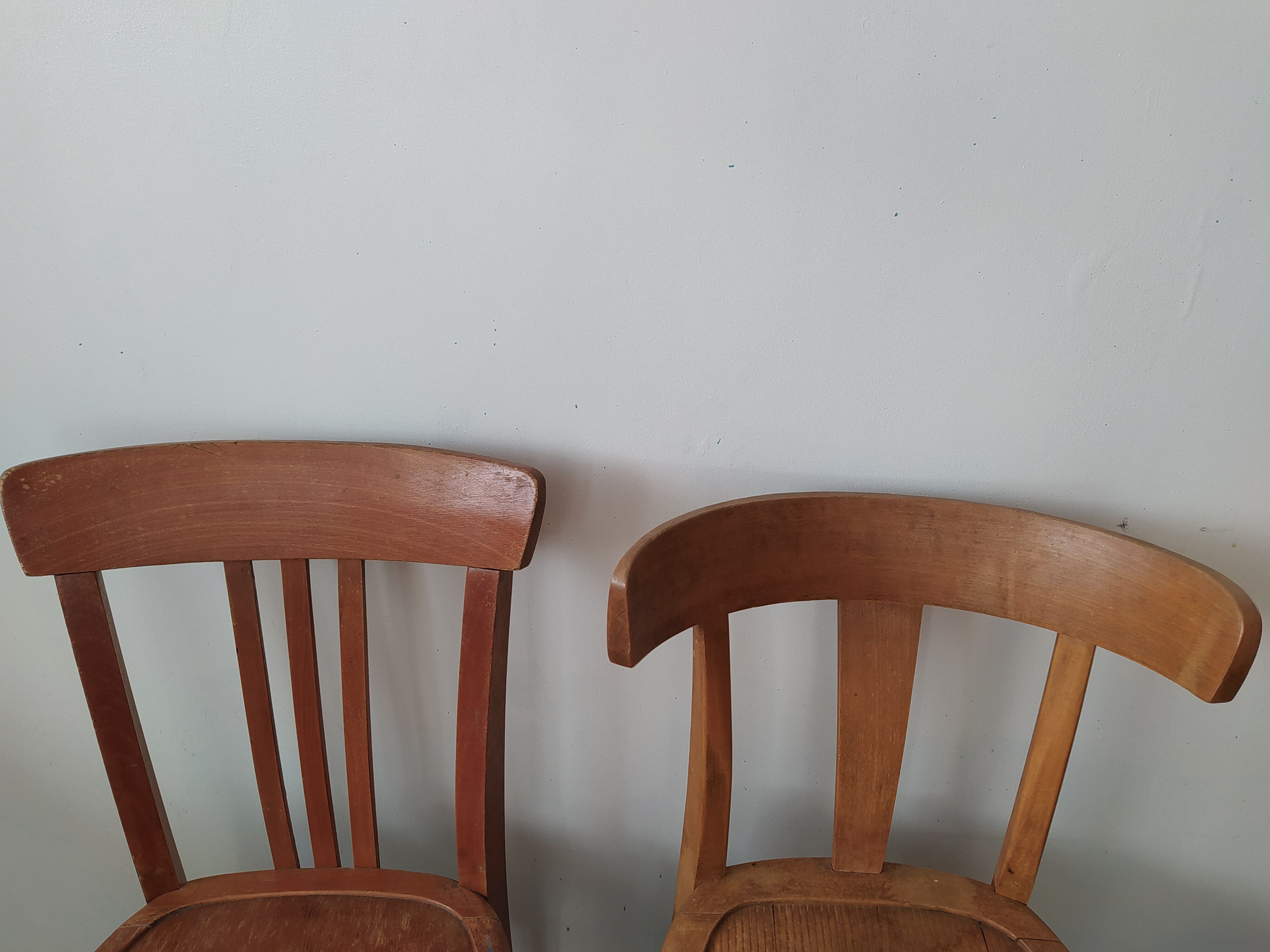 Pair of wooden bistro chairs
