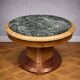 Art Deco table in wood, copper and marble – circular top – around 1930