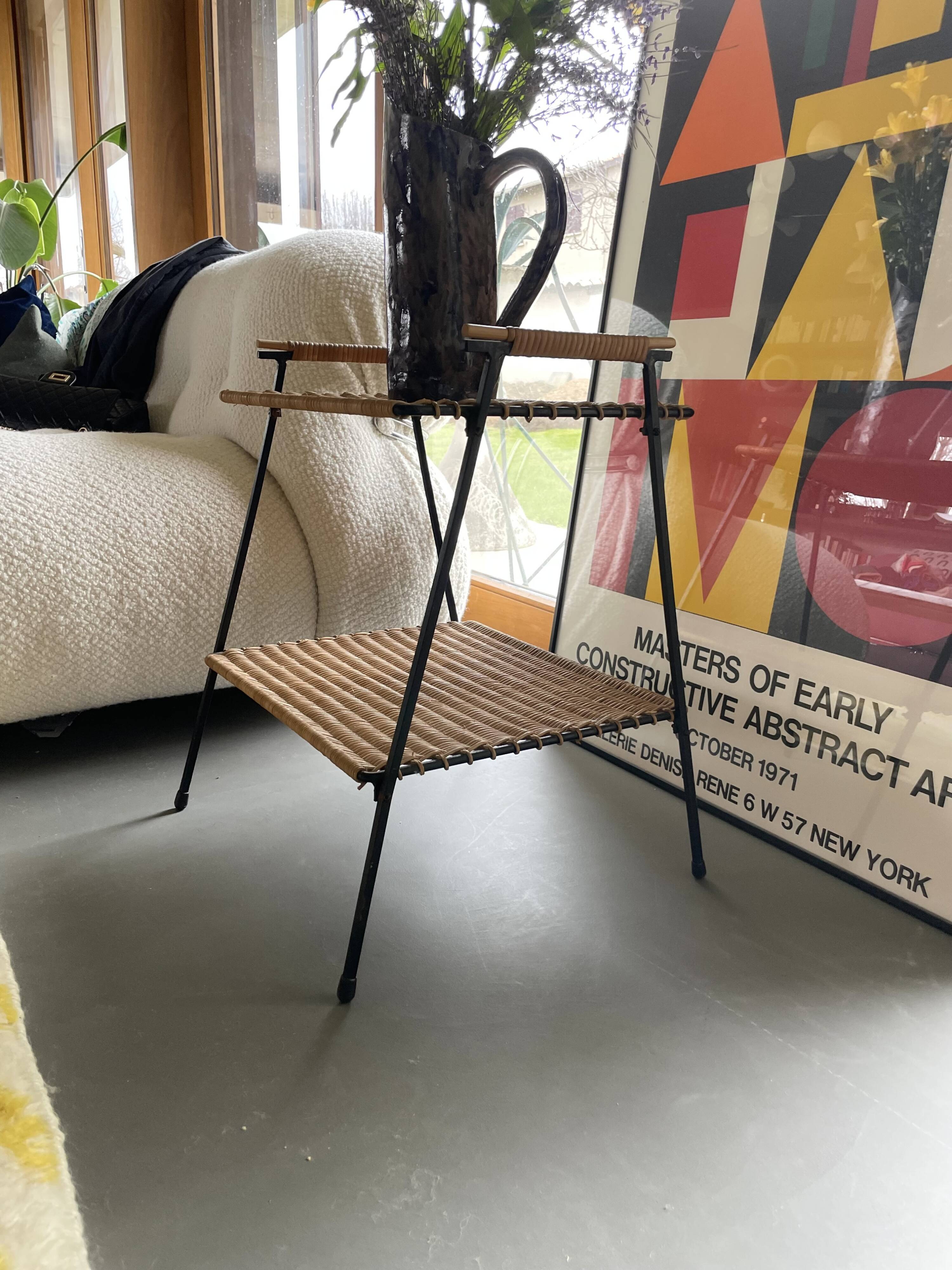 Raoul Guys metal wicker serving trolley