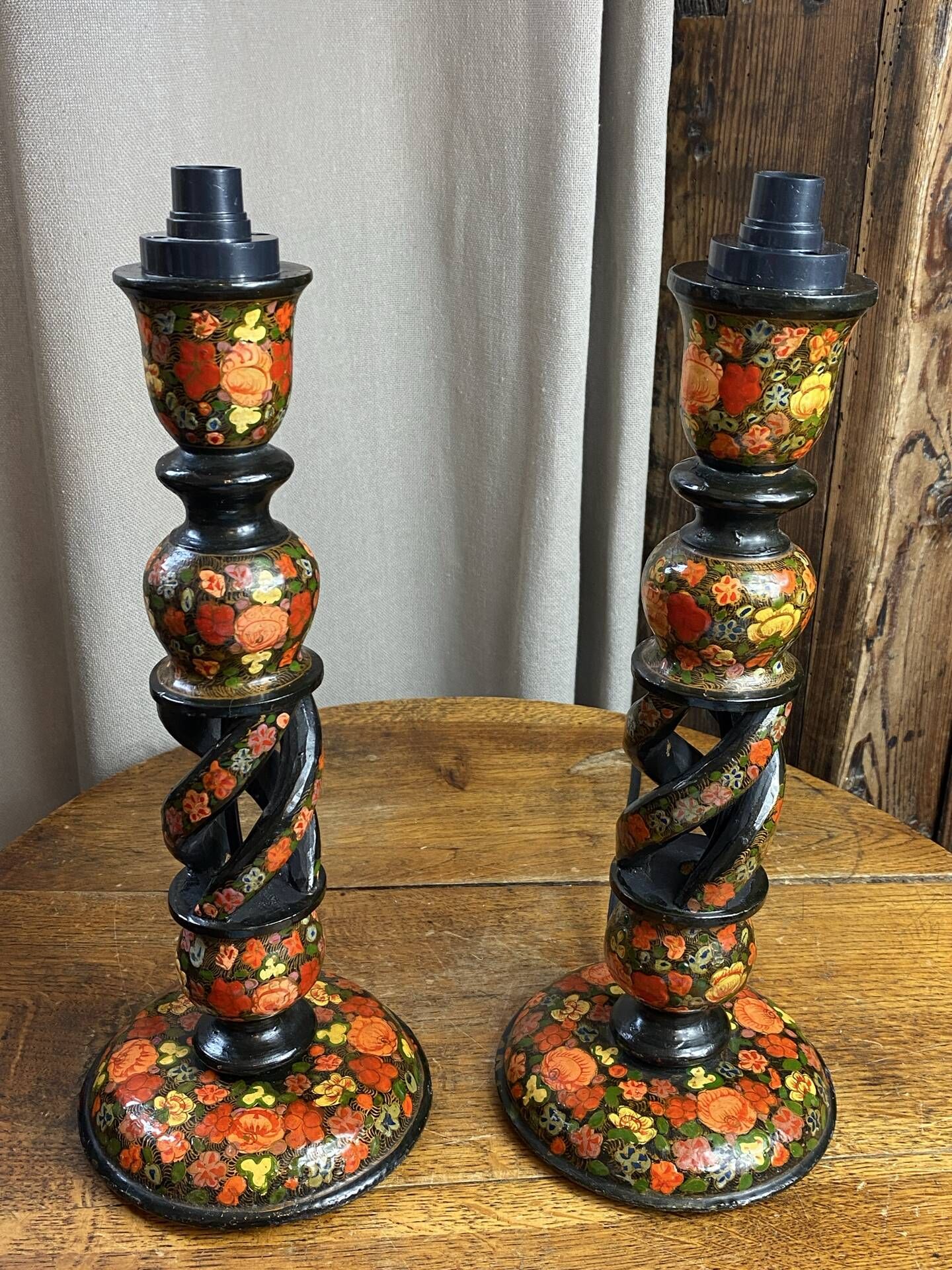 Kashmiri lamp pair