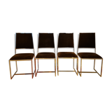 Chrome and velvet chairs