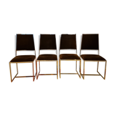 Chrome and velvet chairs