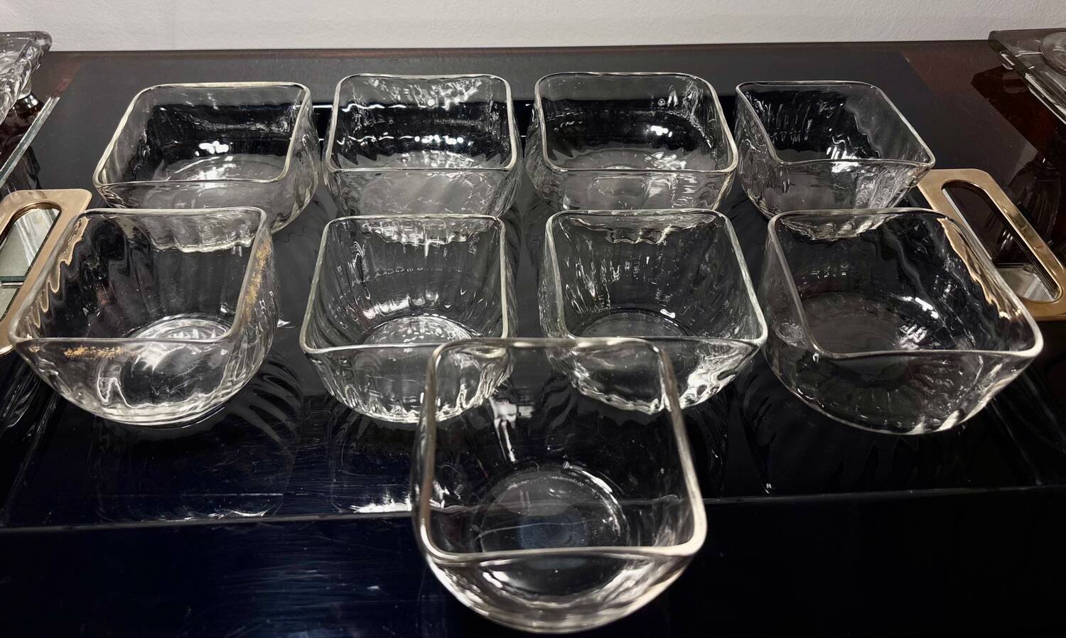 Daum cups 9p. Venetian Ribs