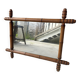 miroir ancien en bois tourné imitation bambou 1940