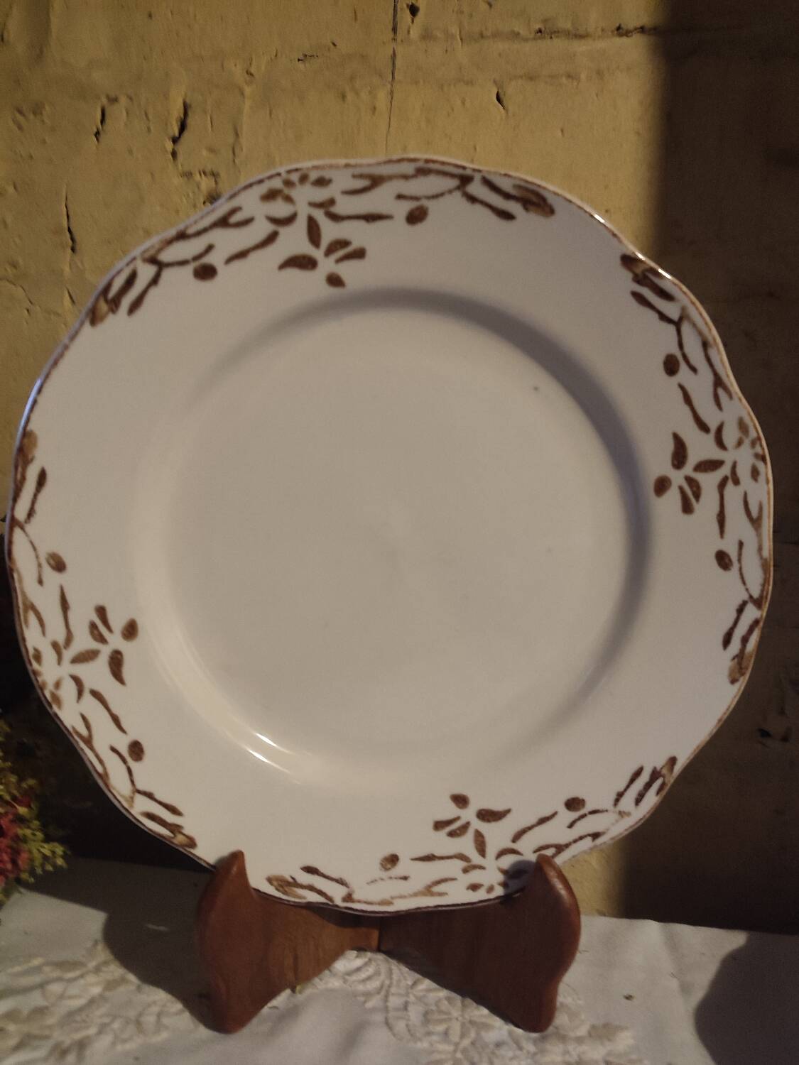 Duo of large old Sarreguemines iron earth dishes