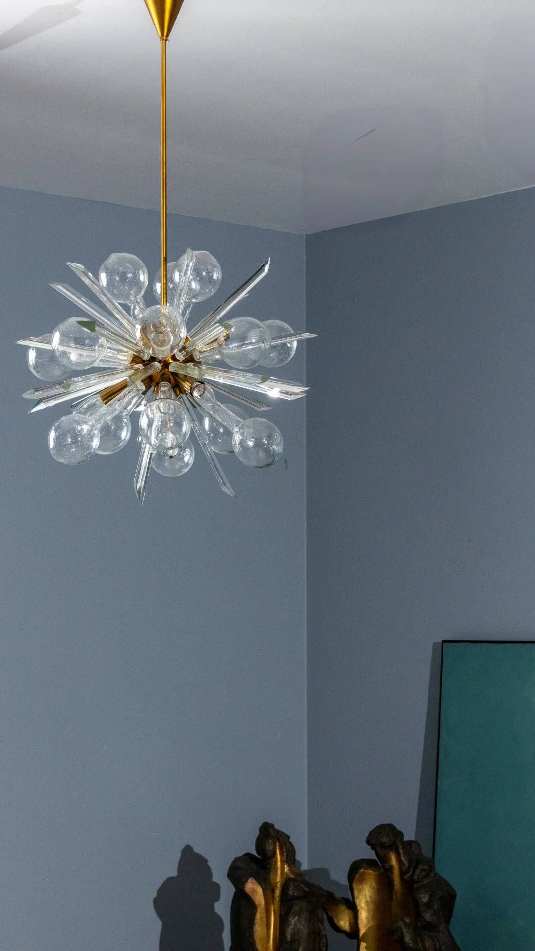 Chandelier “EXPLOSE” by René Roubíček, sculptural art glass ceiling light