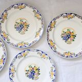 Set of 6 Boch dinner plates, Fructidor service, vintage