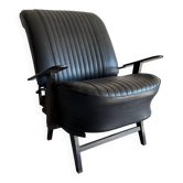 Vintage racing seat in black faux leather