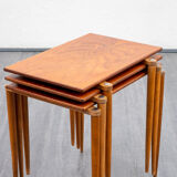 Set of three tables gigognes years teak, Edition Opal, Vintage