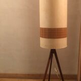 Scandinavian tripod floor lamp with 60s lampshade