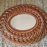 Rattan oval mirror 30x45cm