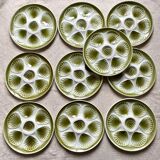 Set of 10 Moulin de Loups oyster plates