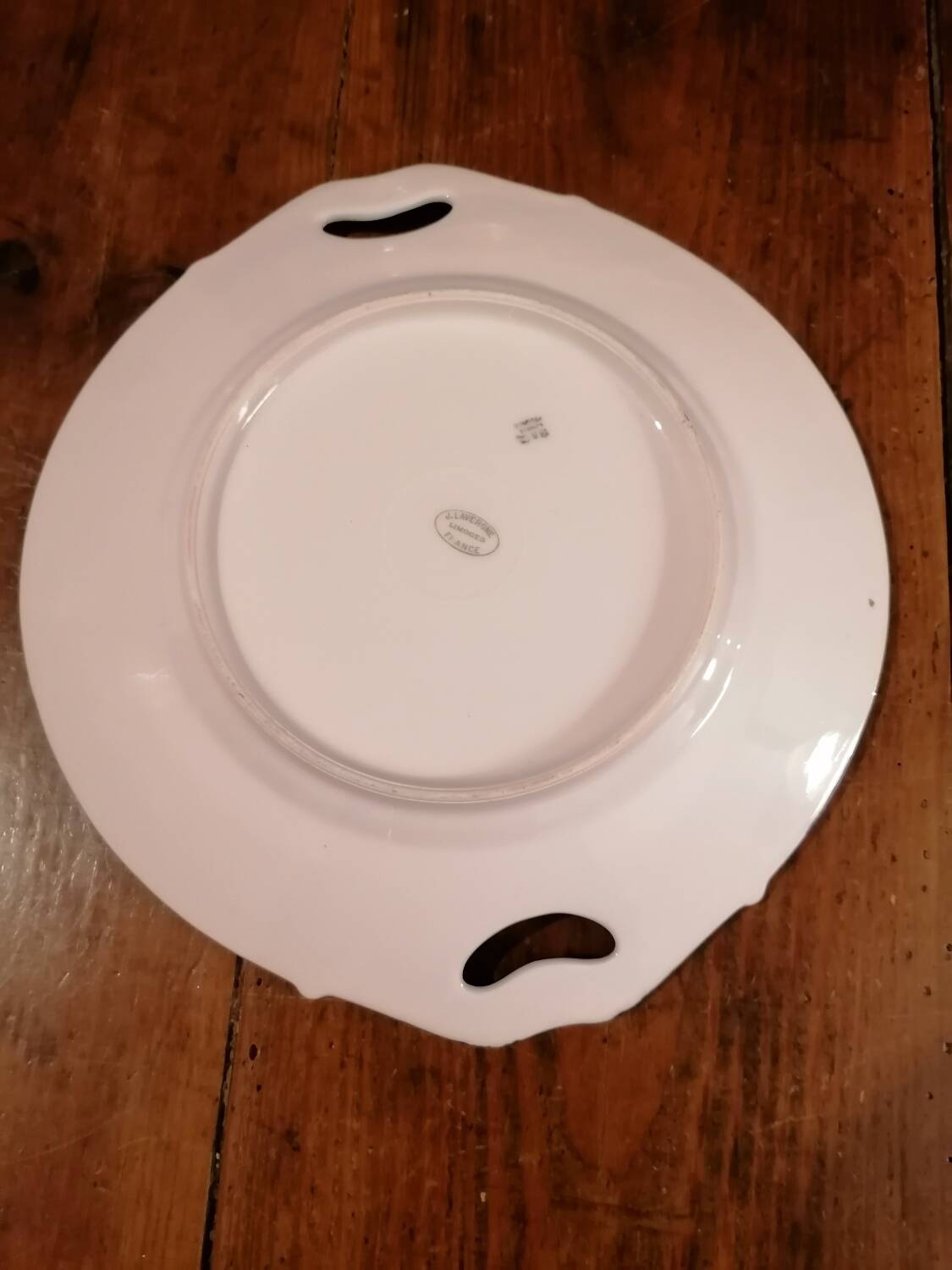 Art deco cake dish signed J. L'Avergne Limoges porcelain