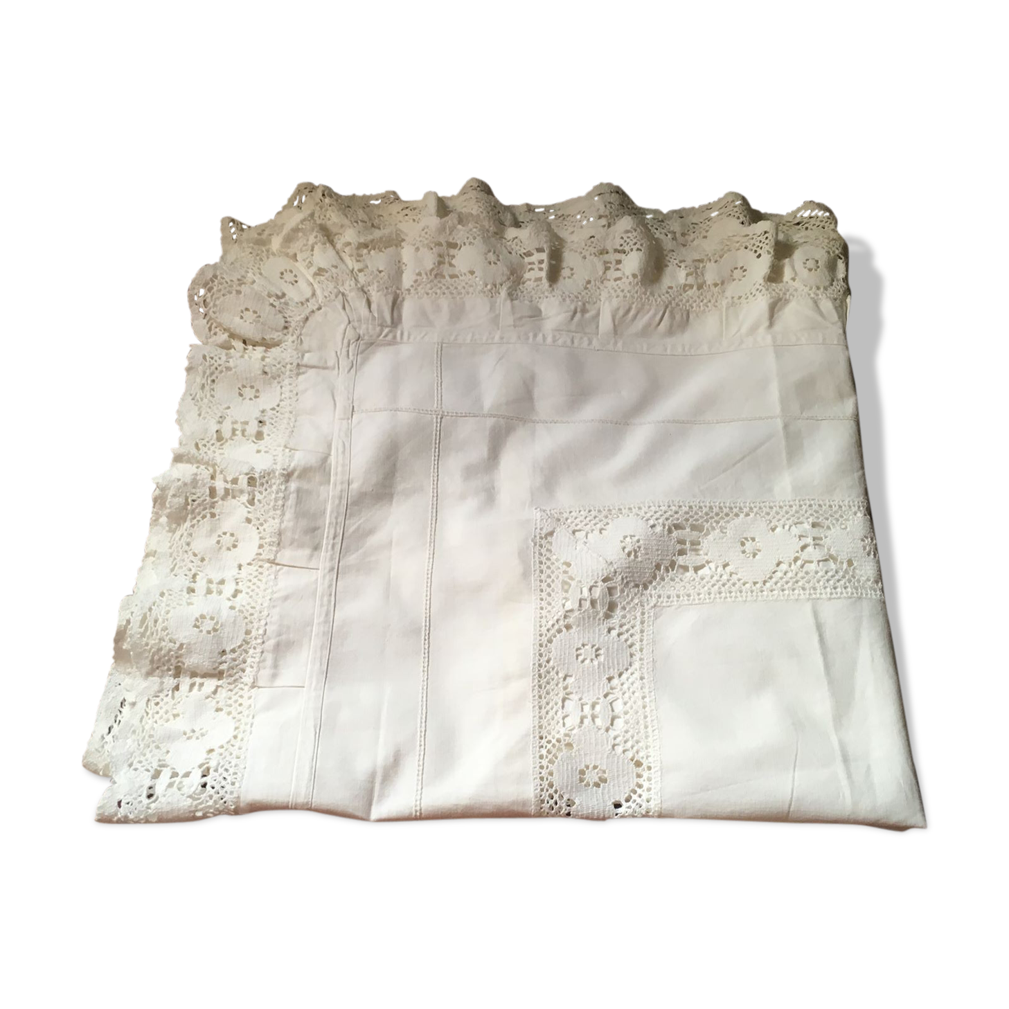 Taie d'oreiller coton et dentelle