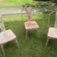 Ensemble de 3 chaises de jardin empilables inspirées de Tolix du début du 20e siècle.