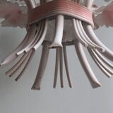 Vintage toleware chandelier with floral motifs, Italy from the 1960s.