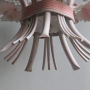 Vintage toleware chandelier with floral motifs, Italy from the 1960s.