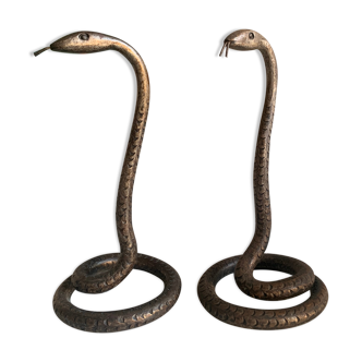 Pair of art deco brass snake 30s/40s