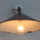 Wall lamp royal blue enamelled metal conical umbrella
