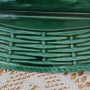 Antique Barbotine dish with asparagus motifs