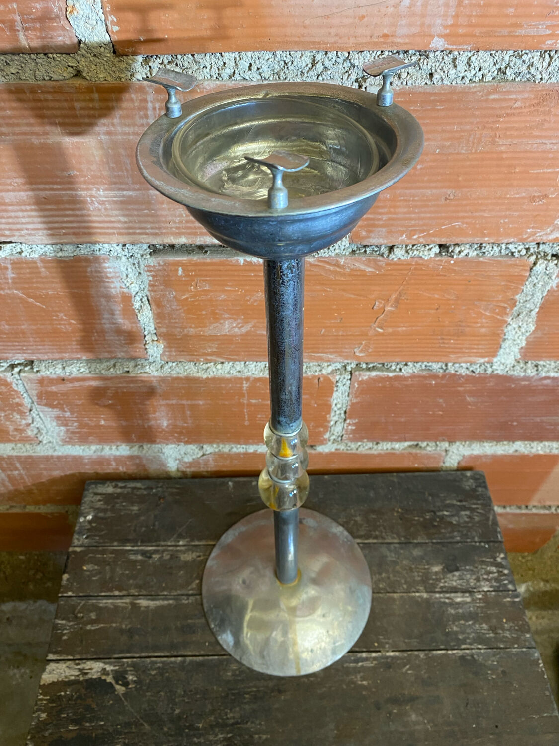 Tulip Foot Ashtray Chrome Metal + Glass Balls + Vintage Ashtray