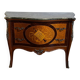 Exquisite Louis XV Style Bombé Commode with Musical Marquetry & Marble