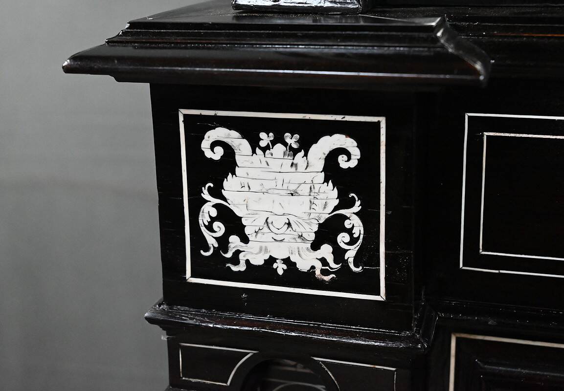 Display Cabinet in Blackened Pear Wood, Napoléon III period – 2nd half of the 19th century