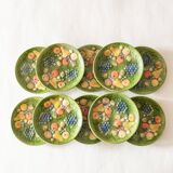 10 antique plates in fruit slip