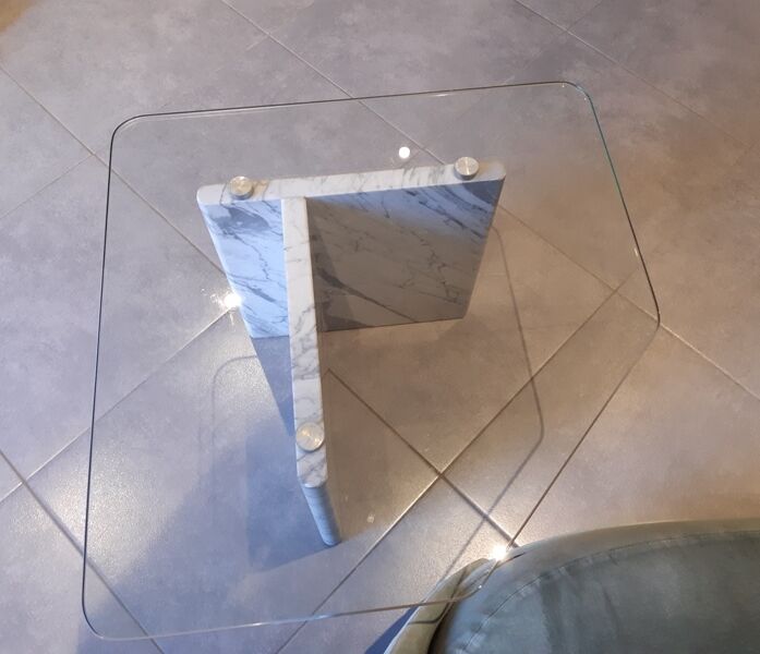 Carrara marble coffee table,