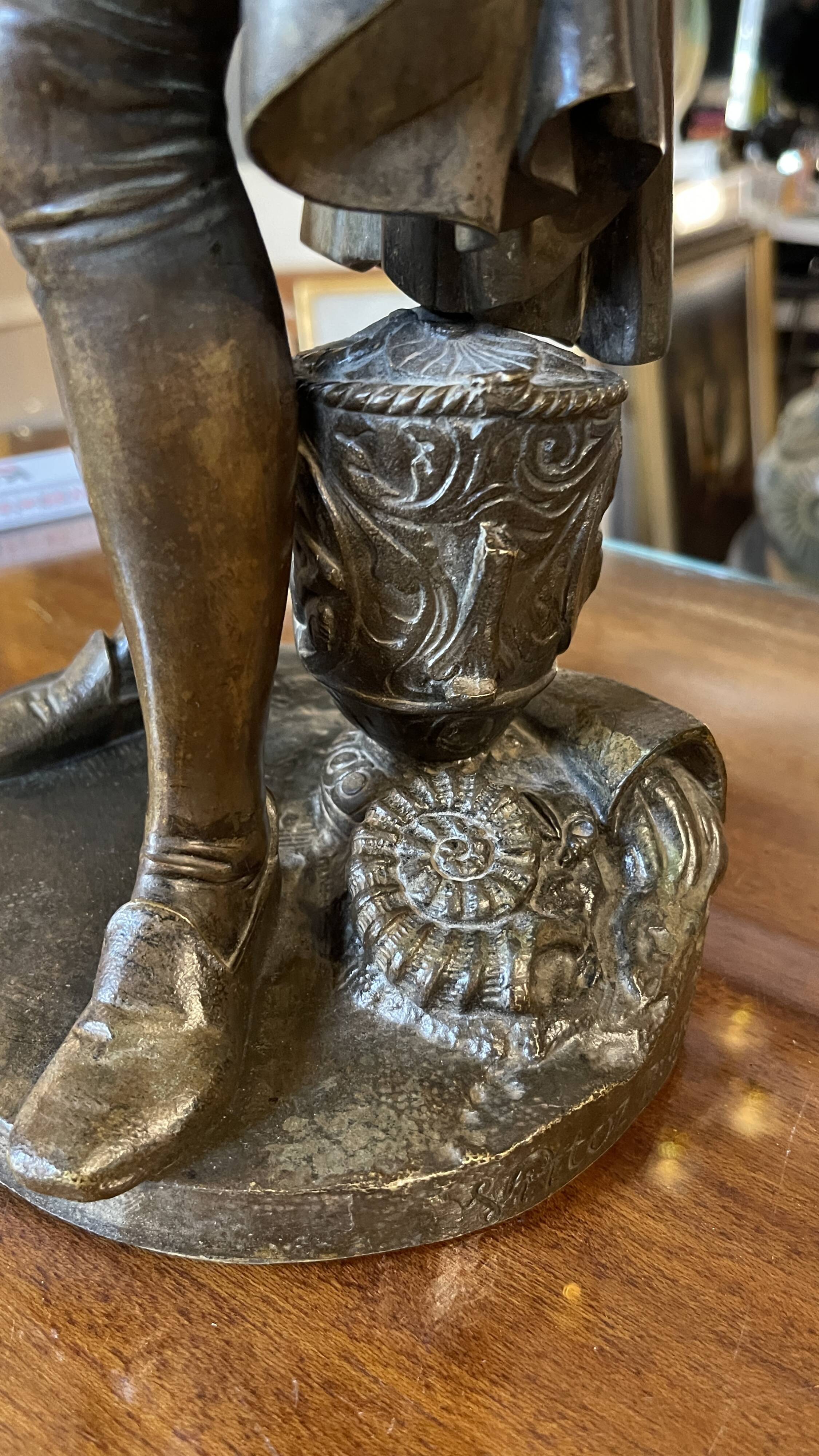 'The Ceramist Bernard Palissy' By Vittoz Bronzier, Bronze Sculpture