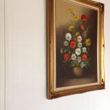 Tableau "fleurs" signé delreux