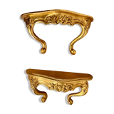 Pair of gilded wall shelves