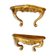 Pair of gilded wall shelves