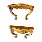 Pair of gilded wall shelves