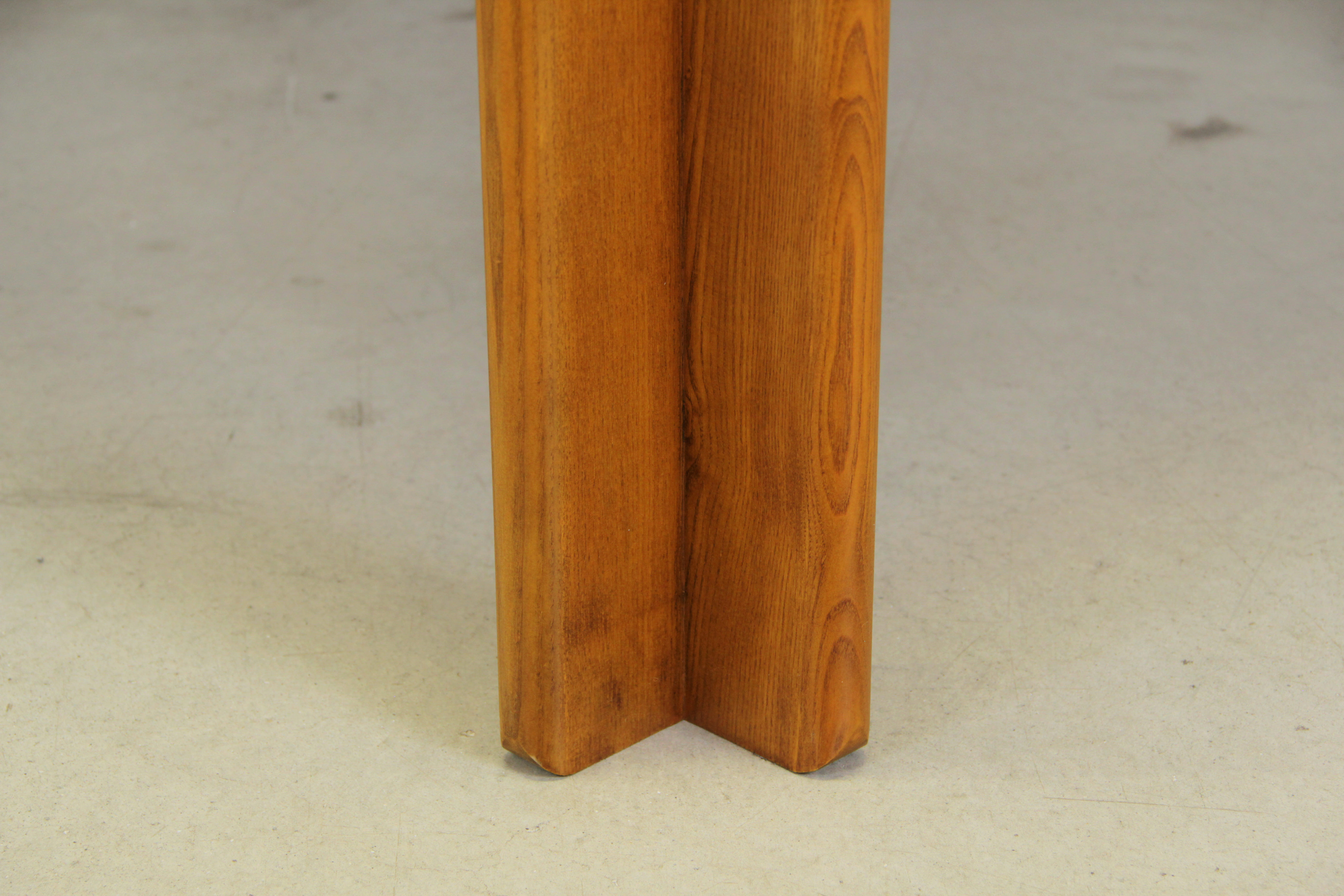Table à manger extensible en chêne carré, Italie années 1970