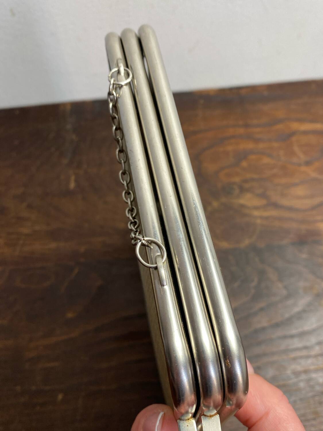 Triptych barber mirror, 1960, houndstooth back