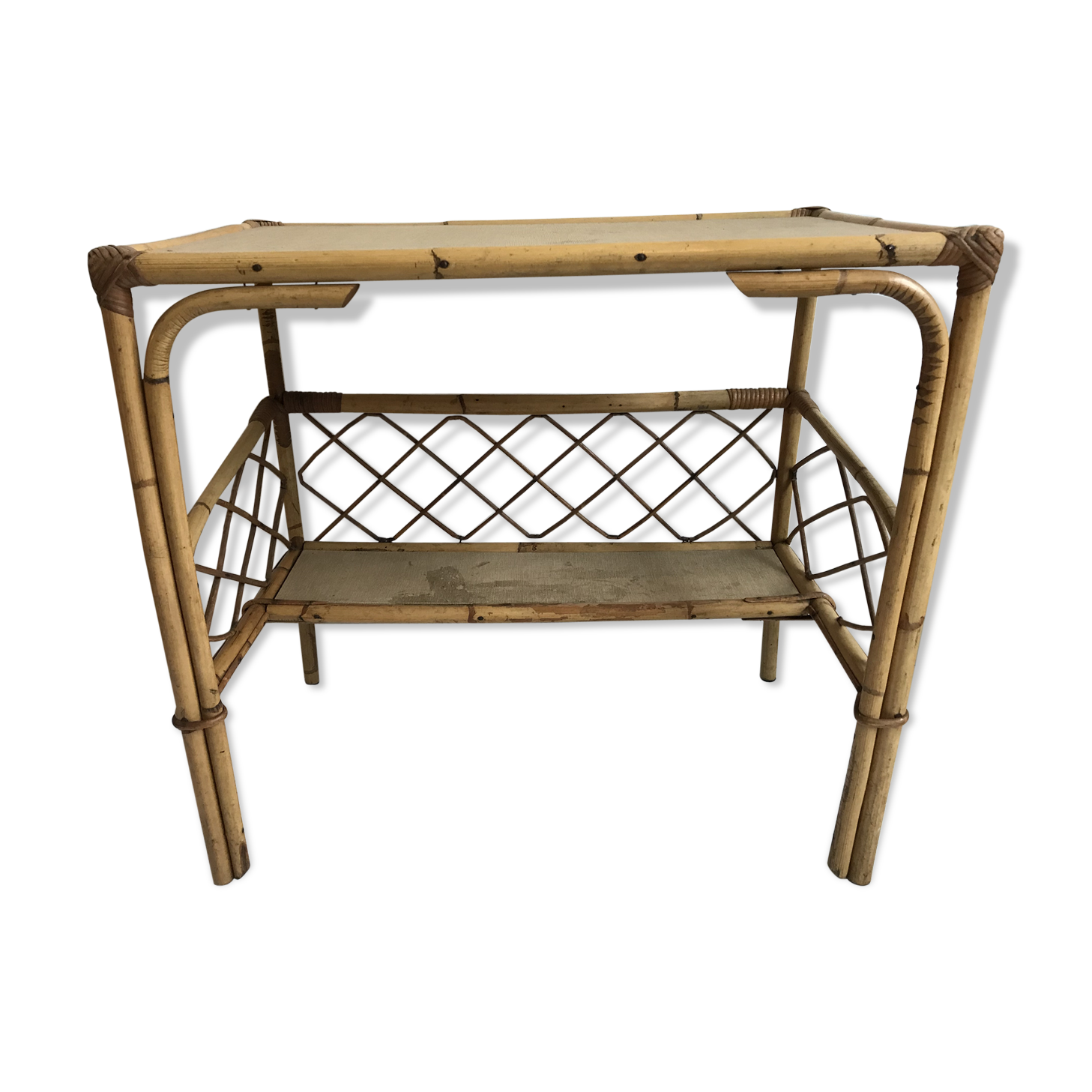 Desk in rattan and wicker